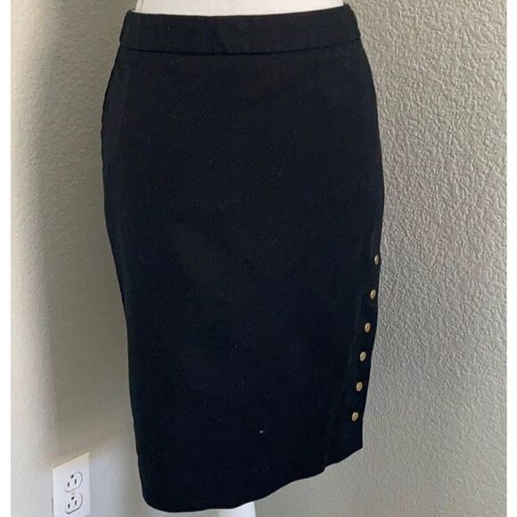Worthington Black Pencil Skirt With Snap Button Detail Size 4 - Picture 1 of 11